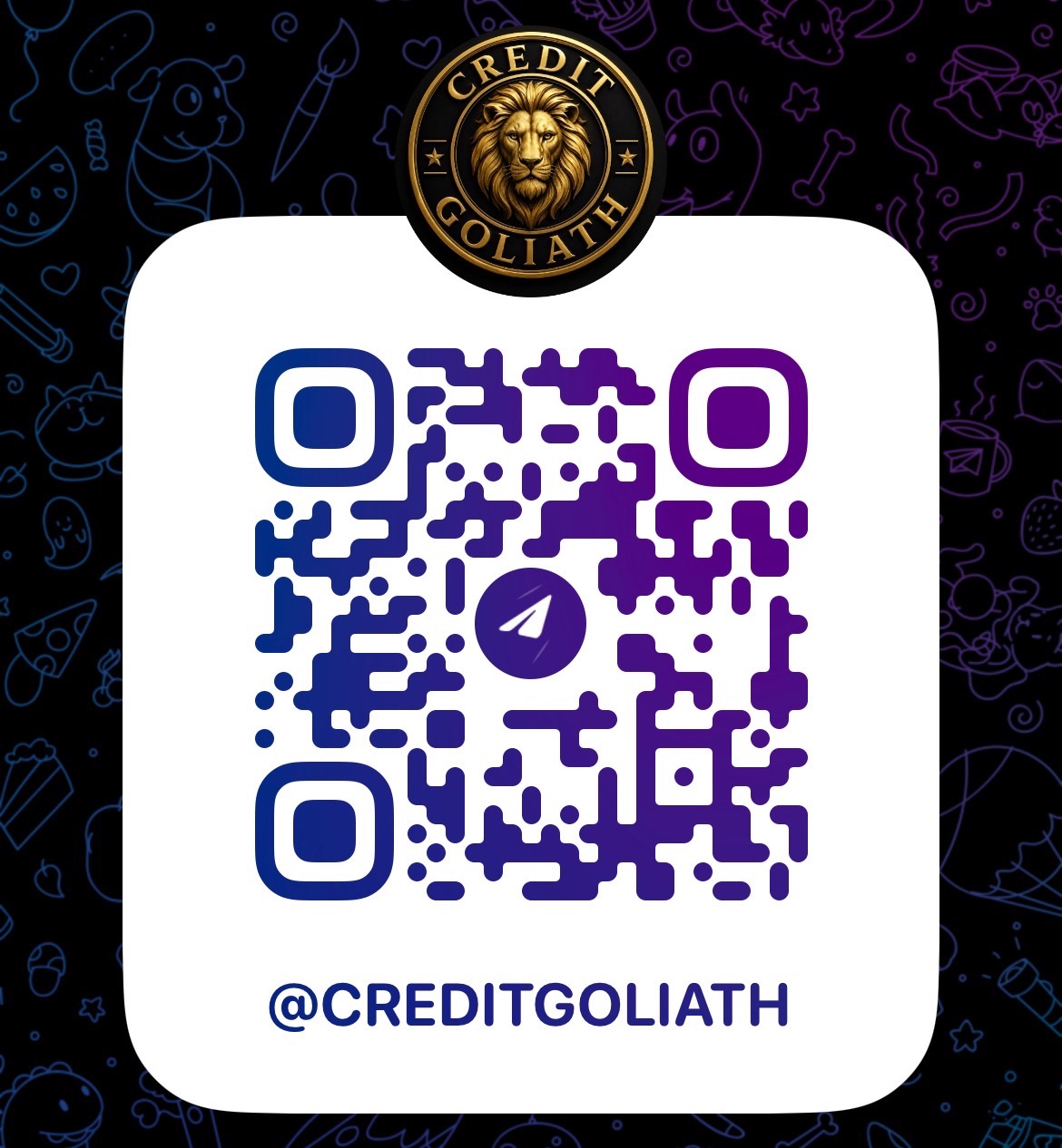 Credit Goliath Telegram QR code — @creditgoliath